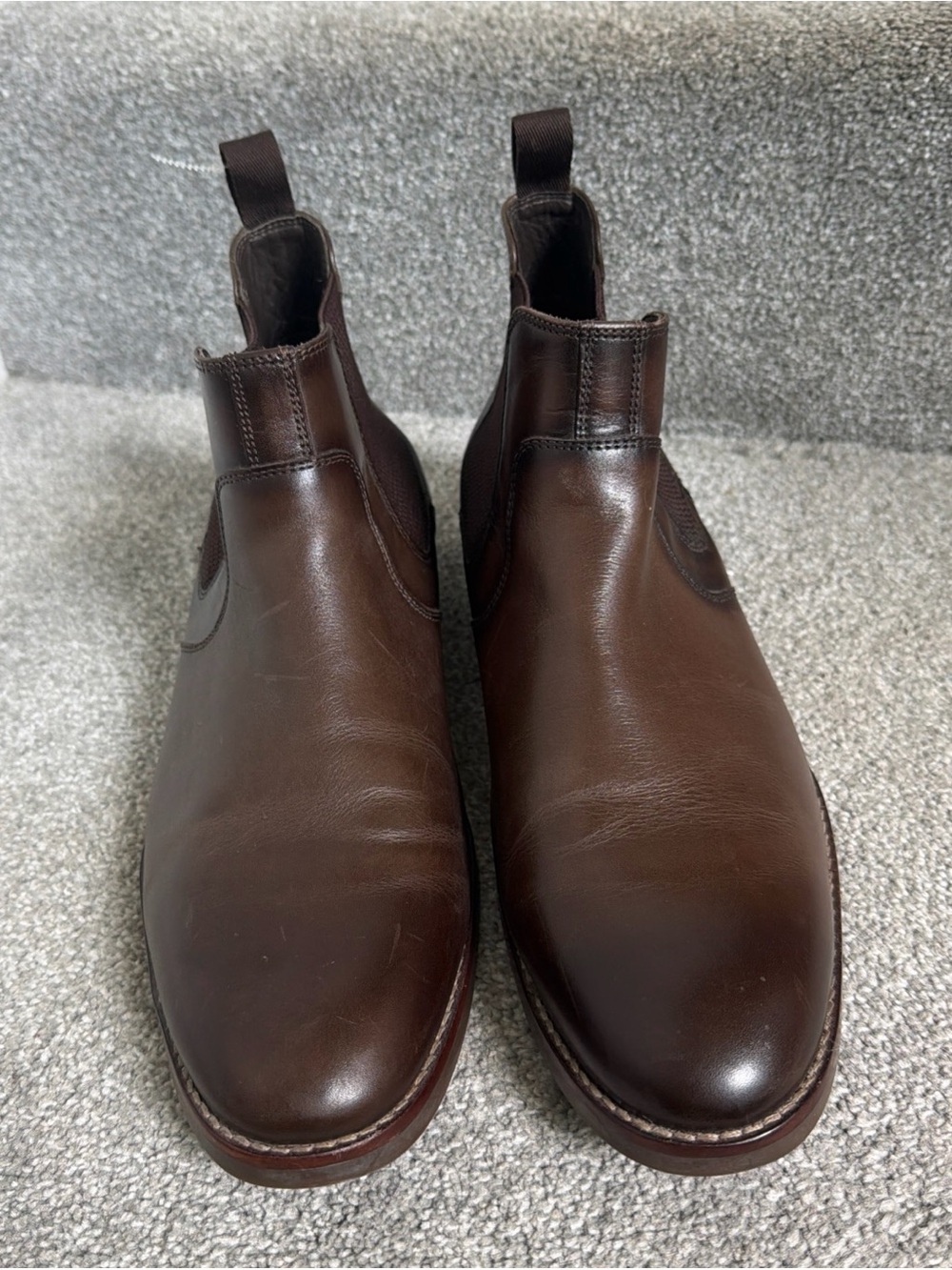 Johnson&Johnson Men’s  Chelsea Ankle Boots- Brown Leather